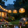 TWINKVILLA Solar Rattan String Lights Outdoor, 16FT 16 LED Half-Globe