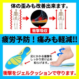 PhoenixSole Sports Insole, High Density, Gel Cushion, Insole, Shock Absorption, Antibacterial, Odor Resistant, Breathable, Sports, Walking, Street Walking (M)