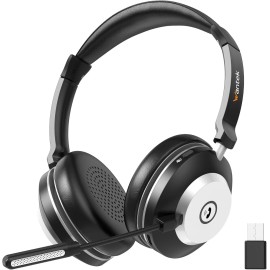 Wantek Wireless Gaming Headset Mic Bluetooth Work Earphone (Real plug and play)