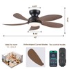 PHORUS Low Profile Ceiling Fans with Lights and Remote,42" Small