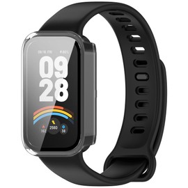 Compatible for Xiaomi Smart Band 9 Active Case with Built-in Screen Protector,Full Coverage Anti-Scratch Anti-Fingerprint Soft TPU Shell fit for Xiaomi Smart Band 9 Active Smartwatch (Clear)