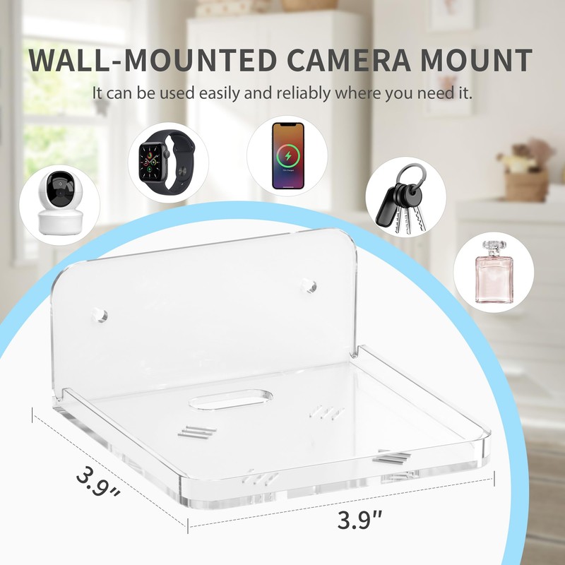 Liboer Small Wall Mount Floating Shelves 2 PCS Monitor Wall