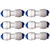 Fridge Freezer Water Pipe TUBING 1/4" to 1/4" PUSHFIT Fittings - 6 Pack