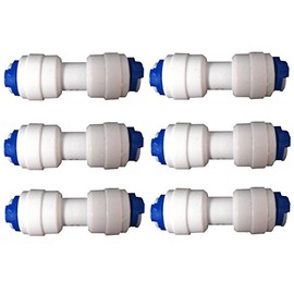 Fridge Freezer Water Pipe TUBING 1/4" to 1/4" PUSHFIT Fittings - 6 Pack