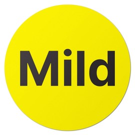 Mild Labels Stickers - 1.5" Yellow Round Circle Dot Food Meal Choice Label Stickers for Restaurant Deli Grocery Store Food Packaging Food Truck, Strong Adhesive & Easy Peel (1200 Labels on Sheet)