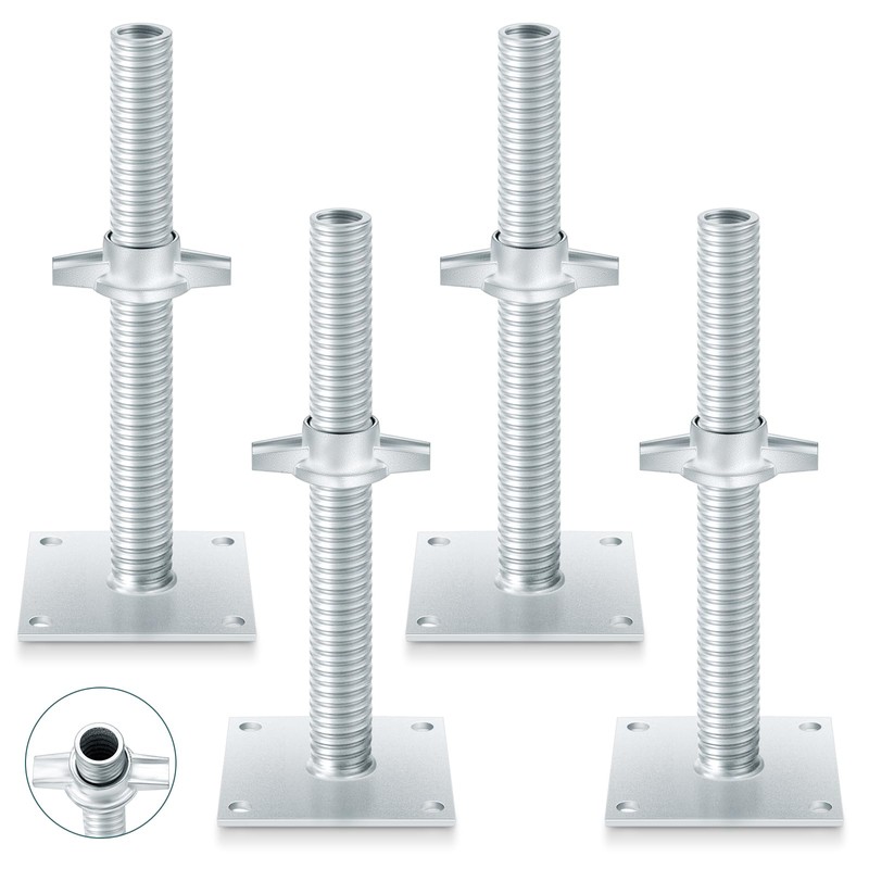 Zonon 4 Pack 12inch Adjustable Leveling Jacks Scaffolding Hollow Screw