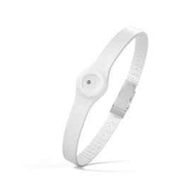 Divoti Glucose Monitor Sensor Cover Armband Compatible for Freestyle CGM Libre 3| Silicone Adjustable Trim to Fit, & Quickly Put-on- Waterproof, Hypoallergenic White