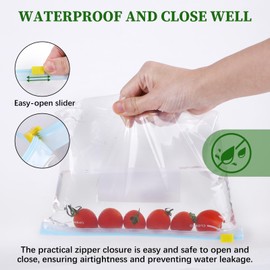 LALAGO Freezer Bags Zipper Reusable, Set of 60 Food Bags, Freezer Bags, Storage Bags, Reusable Fresh Bags, Sandwich Bags, Kitchen Bags for Vegetables, Milk