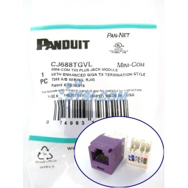 Panduit GENIUNE Panduit CJ688TGVL Cat6 Mini-Com Jack Module, Violet ~STSI