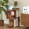 HOOBRO Narrow Side Table with Charging Station, S-Shaped Slim End