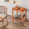 Giantex Wood Bar Cart, 2 Tier Side Table with Large