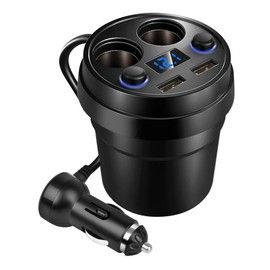 CENPEK 120W 12-24V Multifunction Car Charger, Dual USB Interface, Intelligent Identification, Car Charger for Phone, Tablet, PC