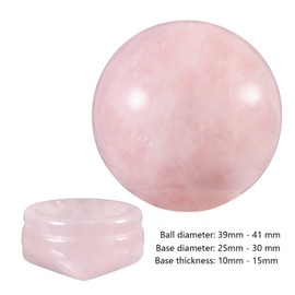 Nupuyai Rose Quartz Crystal Ball Stone with Stand for Reiki Chakra Healing, Carved Polished Sphere Stone Spiritual Ornament Home Office Decor