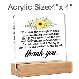 Thank You Gifts for Women Her - Appreciation Gift for Teacher Boss Lady Colleague Work Bestie Nurse - Gratitude Gifts for Women - Thank You Clear Desk Sign Decor Home Office Desk Decor (4 x 4 Inches)