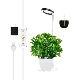 Plant Grow Light,yadoker LED Growing Light Full Spectrum for Indoor Plants,Height Adjustable, Automatic Timer, 5V Low Safe Voltage,Idea for Small Plant Light