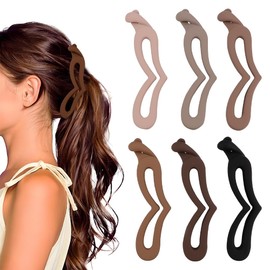 Banana Hair Clips, Ahoney 6 Pack Banana Clips Hair for Thin to Thick Hair Women Non Slip Ponytail Clip Fine Hair Accessories for Women (Heart)