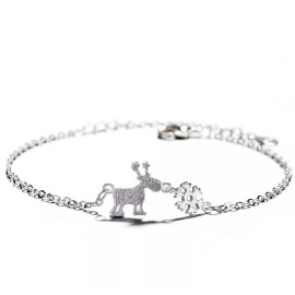 Unbranded 925 Sterling Silver Reindeer Snowflake Charm Bracelet Elche Christmas Gift PE35