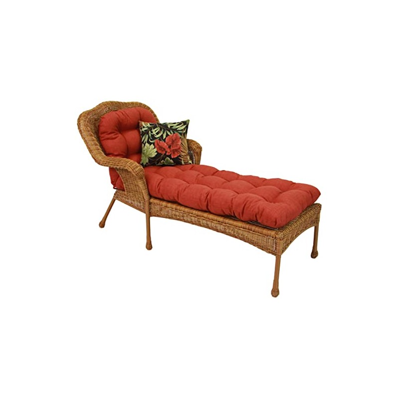 Blazing Needles Indoor/Outdoor Rounded Back Chaise Lounge Cushion, 74" x