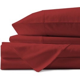 ARlinen RV Sheet Sets-(72x80) Camper King Size, Burgundy Solid up to 8-10 inch deep Mattress Sheets for Camper Bed sheetset.