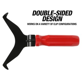 OEMTOOLS 25338 Window Molding Clip Remover | Remove Window Trim Molding Clips and other Body Molding Clips on Most Domestic Vehicles | Double Sided Clip Remover Works on Most Clip Configurations