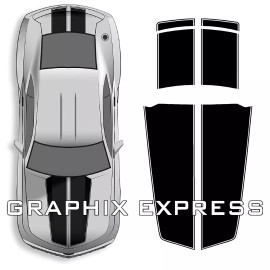 Avery GLOSS BLACK - Camaro RACING STRIPES Rally Decal 2010-2015 Chevy hood trunk