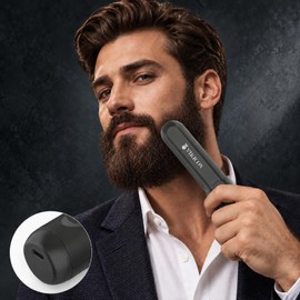 VIKICON Beard Straightener for Men, Anti-Scald Cordless Heated Comb