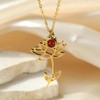 MYANAIL Birth Flower Birthday Pendant Necklace Crystal Birthstone Necklace for