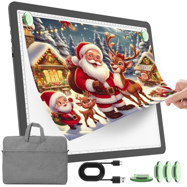 TOHETO Rechargeable A3 Light Pad with Carry Bag for Diamond