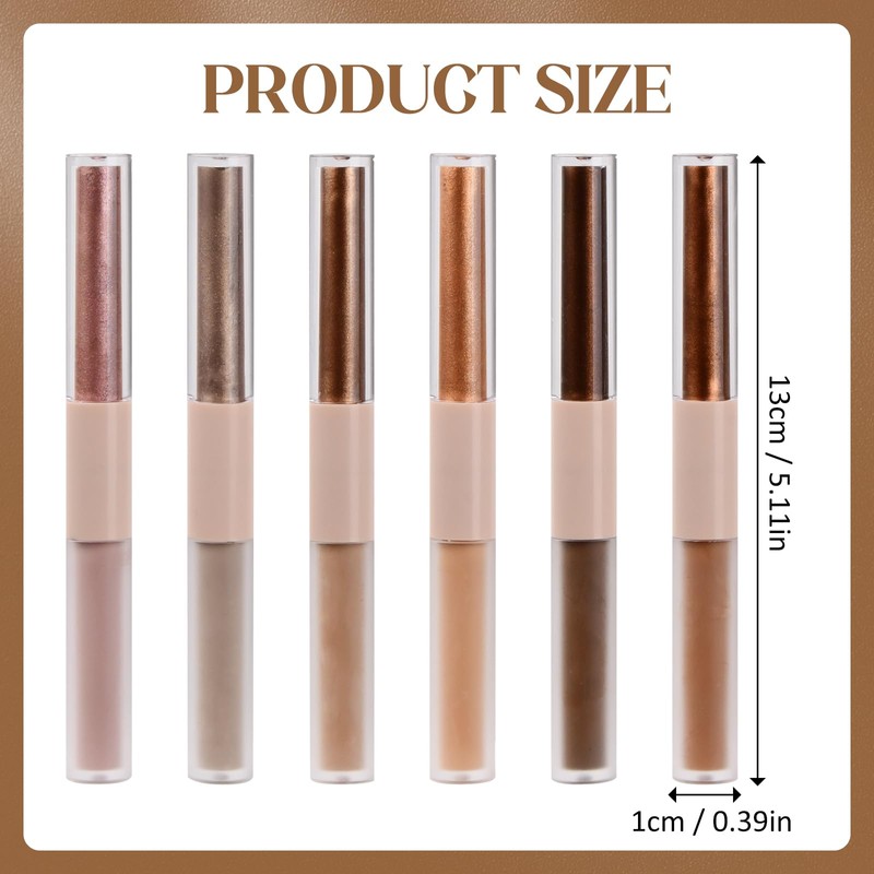 Cozlly 6 x Double-Sided Eyeshadow Pen, 12 Colours Liquid Eyeshadow