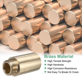 M METERXITY 1-Set Shower Head Extension Arm, Brass G1/2 Male to Female Extension Pipe Fitting Adapter with PTFE Thread Seal Tape for Shower/Faucet, Pipe Plumbing Coupler 1.97"/50mm 5pcs