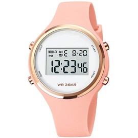 XCZAP Outdoor Sport Watches Alarm Clock 5Bar Waterproof LED Digital Watch (Pink)