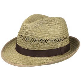 Lipodo Straw Trilby for Women and Men | Trilby Made of 100% Straw | M (56-57 cm) | Perfect Straw hat for The Summer | Sun hat Made in Italy