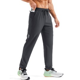 MAGCOMSEN Hiking Pants Waterproof with 3 Pockets Mens Travel Pants Quick Dry Lightweight with Stretch Waist for Casual Outdoor Dark Grey 38