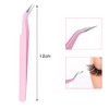 Samcos Eyelash Tweezers Pink Straight Stainless Steel Fine Work False