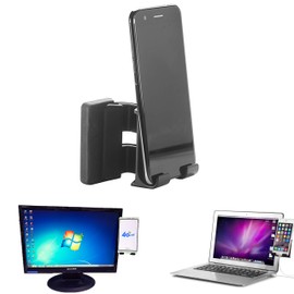 xcivi Smart Mobile Clip Holder for Desktop Monitor and Laptop Screen-Side Mount Holder for Duo Screen -Connect Your Mobile to Your Monitor and Laptop So Easy