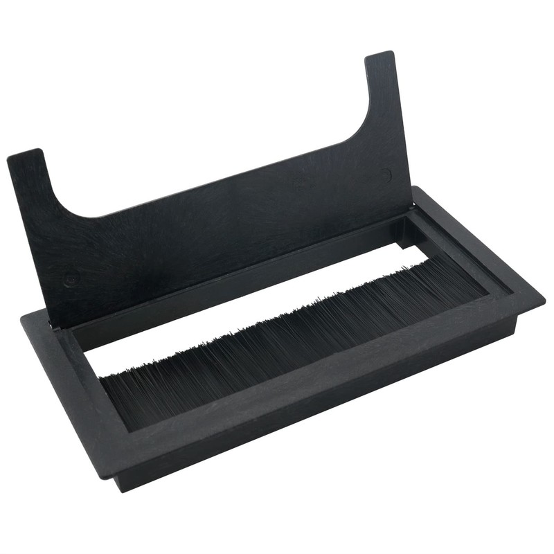 Cable Grommet MTQY 80x160mm Black ABS Plastic Rectangle Wire Cable