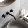 Homein Matte Black Double Handle Concealed Wall Mount Sink Faucet,