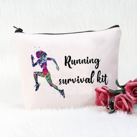 POFULL Running Gifts for Her Running Lover Gifts Running survival kit for Runners Cross Country Running Cosmetic Bag (Running bag)