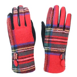 Boutique4Divas KMystic Womens Pattern Leopard Tartan Plaid Animal Winter Gloves (Plaid Red Black)