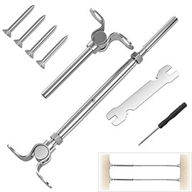 CKE 6 Pairs T316 Stainless Steel 180° Adjustable Angle Cable Railing Hardware Kit 1/8" Wire Rope for Wood Post, Adjustable Swage Toggle Turnbuckle Tensioner and End Fitting, Marine Grade