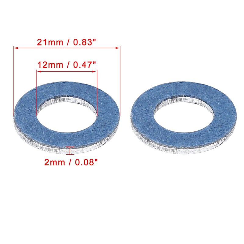X AUTOHAUX 20pcs M12 Blue Car Oil Drain Plug Gaskets