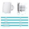 Izrielar Bathroom Fan 100 mm with Humidity Sensor and Backflow
