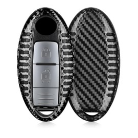 T-carbon Key Fob Cover with Keychain Fits Infiniti Q50 Q60 Q70 QX50 QX60 QX80 EX35 FX35 FX45 G25 G35 G37 JX35 M56 2015; Real Carbon Fiber Key Case Fits Nissan Altima Rogue Smart Remote Accessories