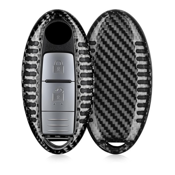 T-carbon Key Fob Cover with Keychain Fits Infiniti Q50 Q60