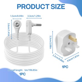 Grounding Cable Connection with UK Plug 15 Feets Earthing Line for Gronding Mat Sheet Pillowcase Pad Wrist Strap Earth Blanket Products Standard Grounding Socket Cord Cable Plug Earth Wire