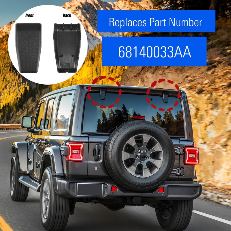 Rear Door Window Liftgate Hinge Cover for 2007-2018 Jeep Wrangler