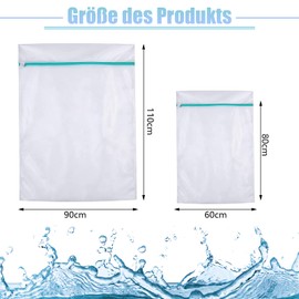 Scettar 2 pieces 110 x 90 cm laundry net, large, laundry nets for washing machine, fine mesh laundry bag large with zip, laundry bag XXL for curtains, quilts, down jackets, sheets, coats