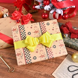 Simplegoal Yellow Satin Wired Ribbon for Christmas Tree 1-1/2 Inch X 25 Yards Wired Satin Ribbon for Gift Wrapping Flower Bouquet Weddings Party Hair Wreaths