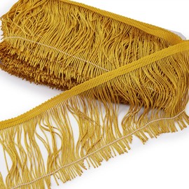 About 10m width 10cm gold fringe lace fringe trim tassel polyester remade fringe tape trim ribbon for crafts clothing sewing craft DIY handmade accessories for clothing curtain decoration decoration