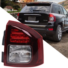 Huray Right Tail Light Fit for Jeep Compass 2014-2017 Taillight Passenger Side RH Tail lamp Brake Lamp Assembly Replacement Accessory